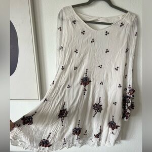 Free people boho mini dress cotton double lined